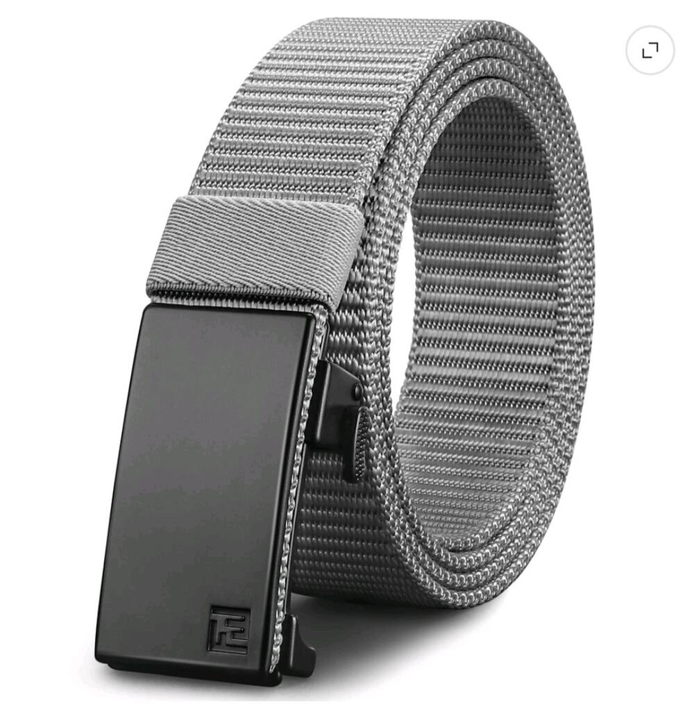 Men's Adjustable Nylon Tactical Ratcheting Buckle Belt Gray 52in Waist